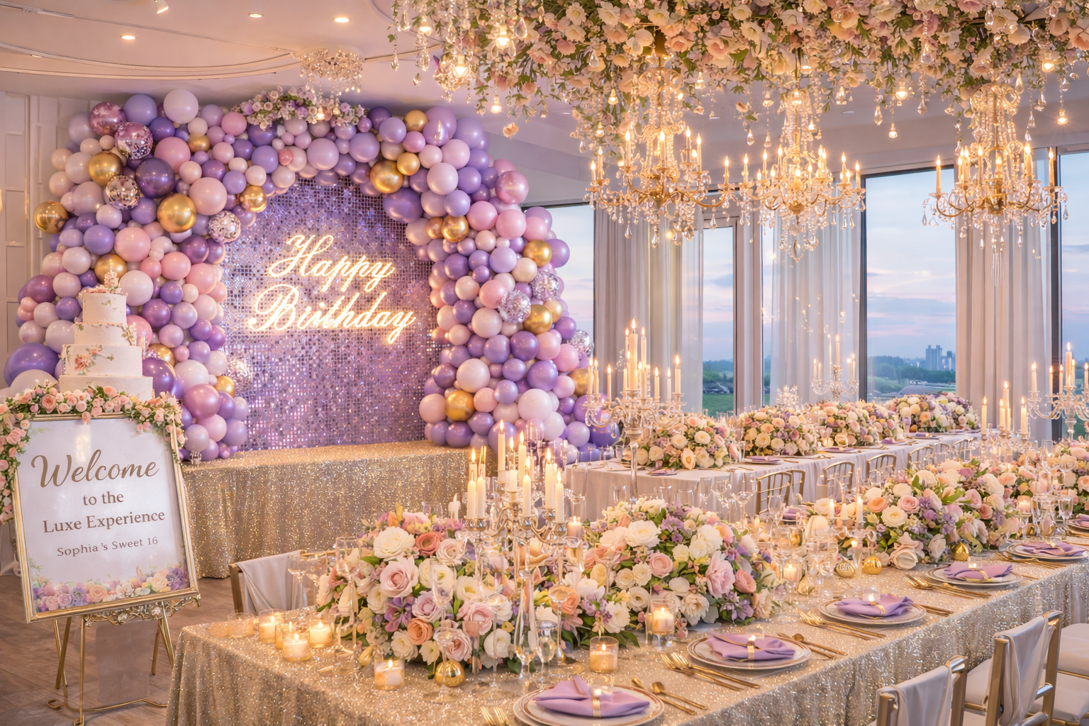 Elegant neutral event table setup